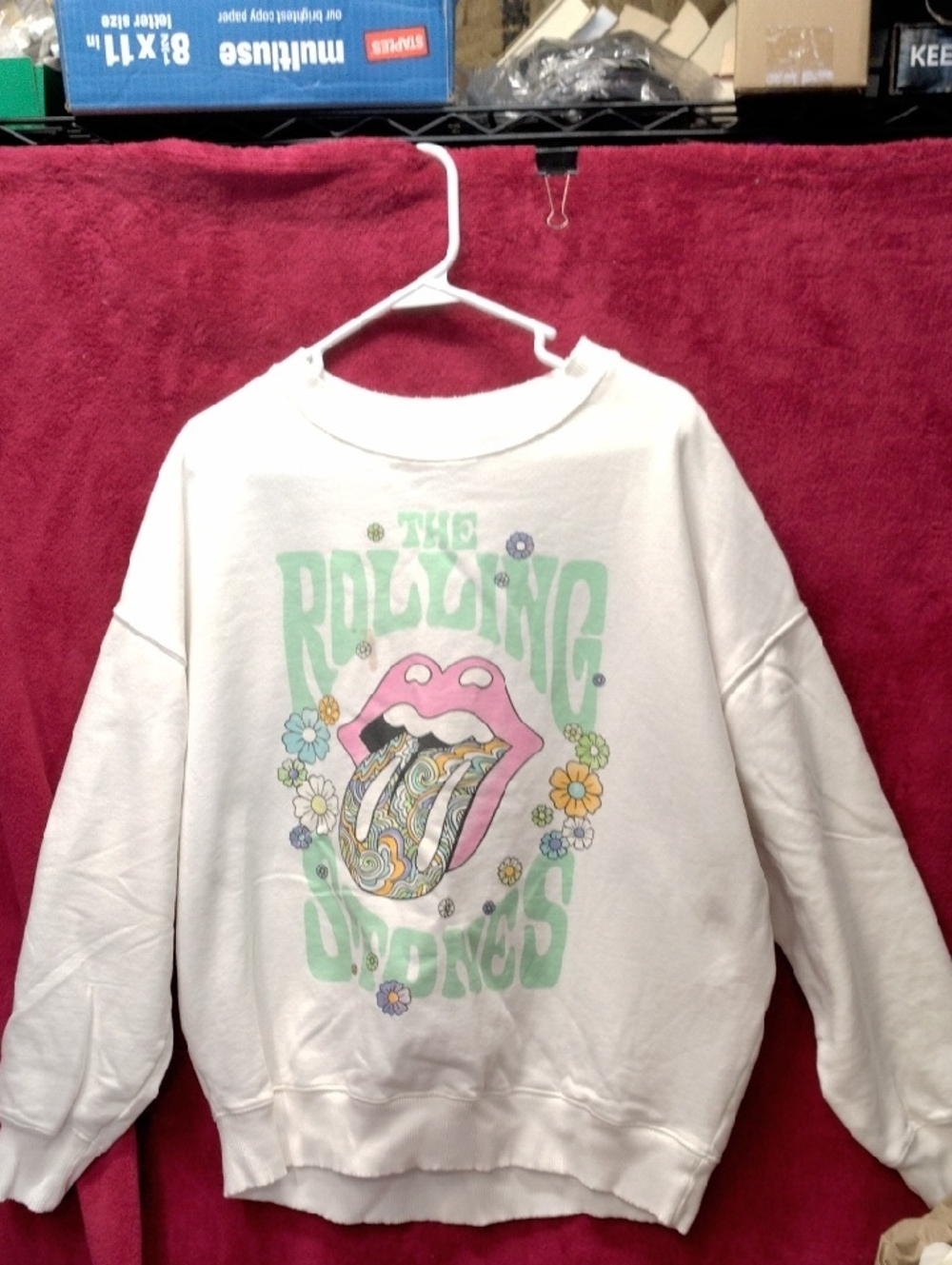 Rolling Stones Kids White Graphic Sweatshirt - Band Logo